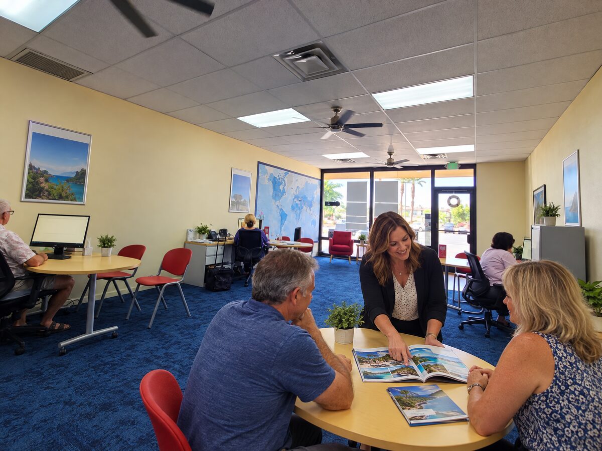 Expedia Cruises Palm Desert office — advisors welcoming clients